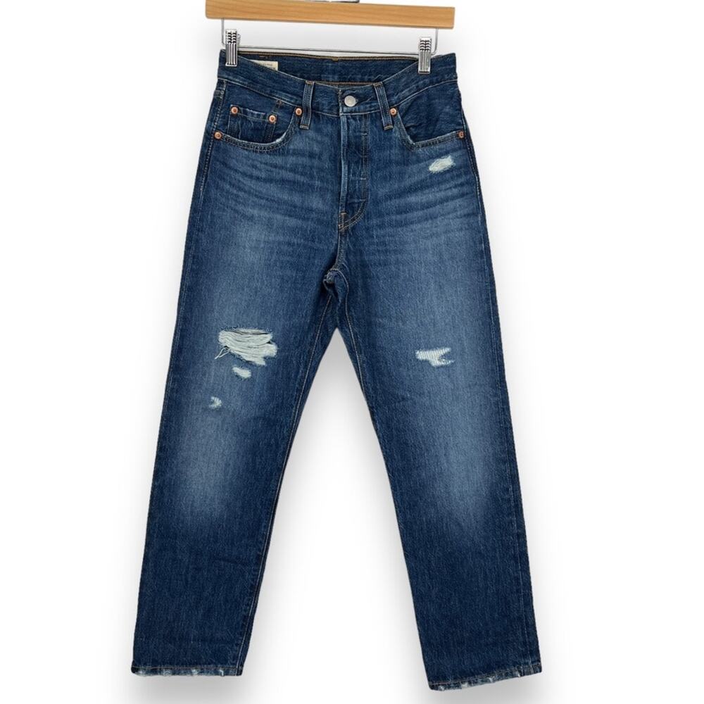 Levi's 501 Premium Denim Jeans Women's 25 Blue Straight Leg Button Fly Cotton